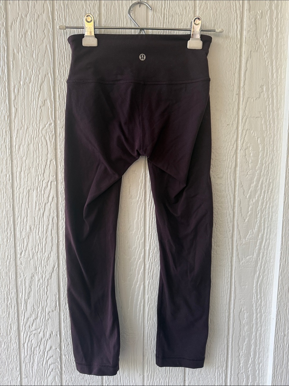 Lululemon Wunder Under Crop III Leggings Black Cherry Luon Knit Excellent